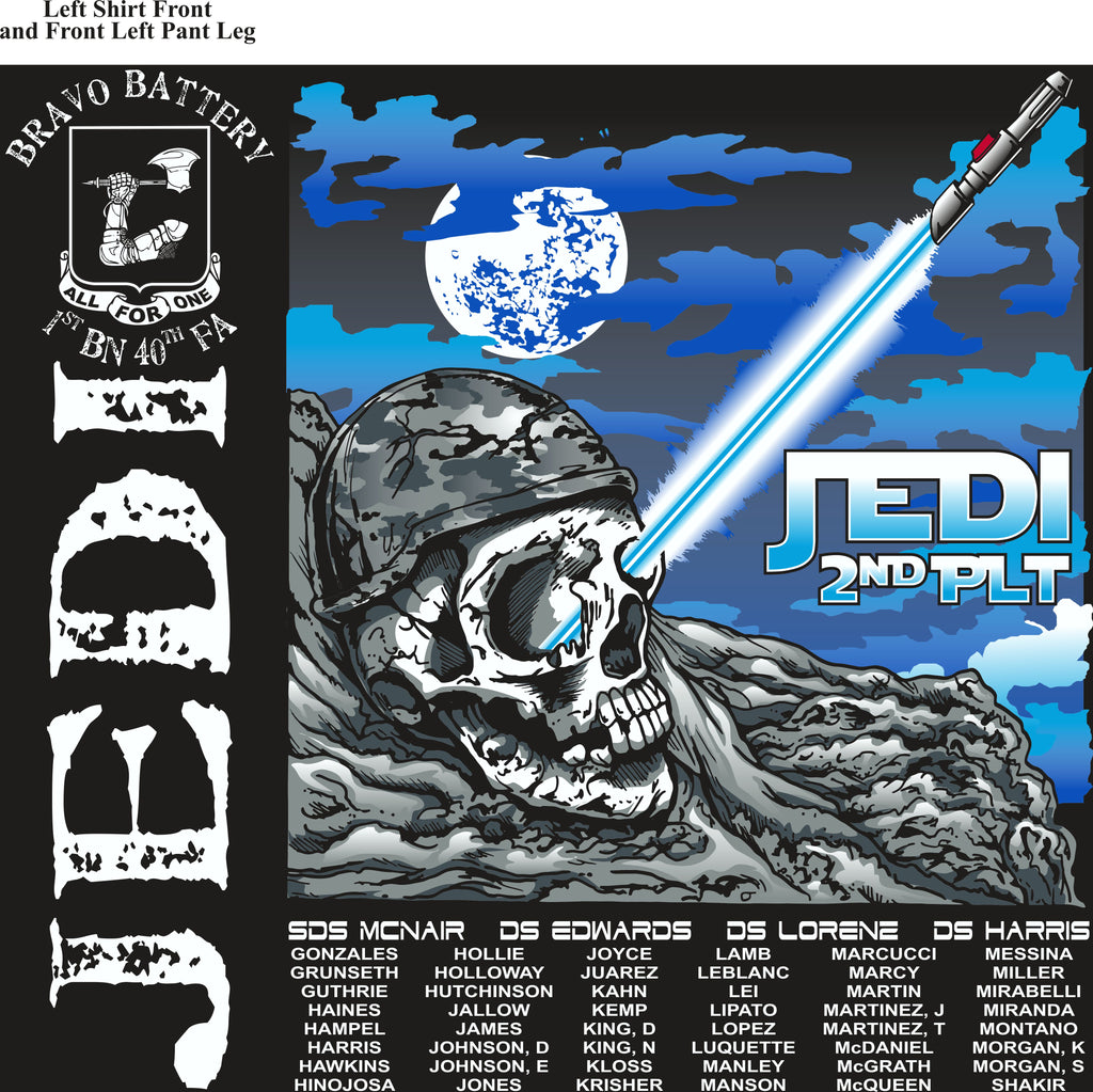 Platoon Shirts (2nd generation print) BRAVO 1st 40th JEDI MAY 2018