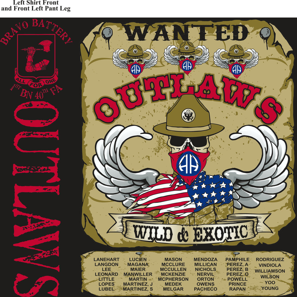 Platoon Shirts BRAVO 1st 40th OUTLAWS APR 2015