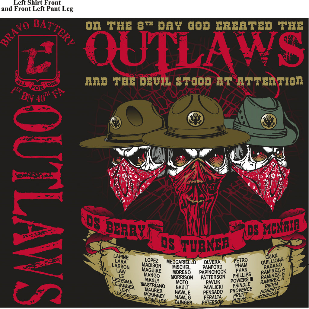 Platoon Shirts BRAVO 1st 40th OUTLAWS SEPT 2015
