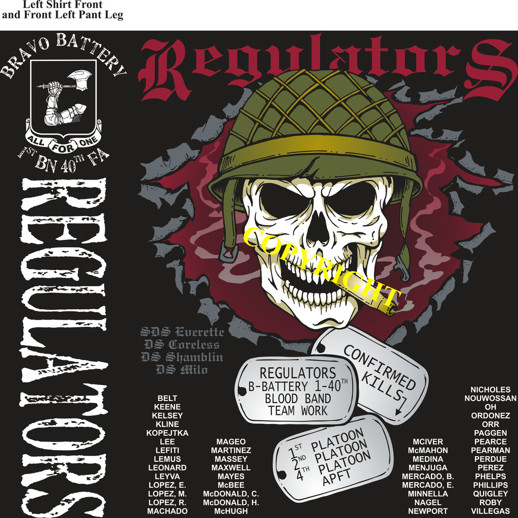 Platoon Shirts (2nd generation print) BRAVO 1st 40th REGULATORS FEB 2019