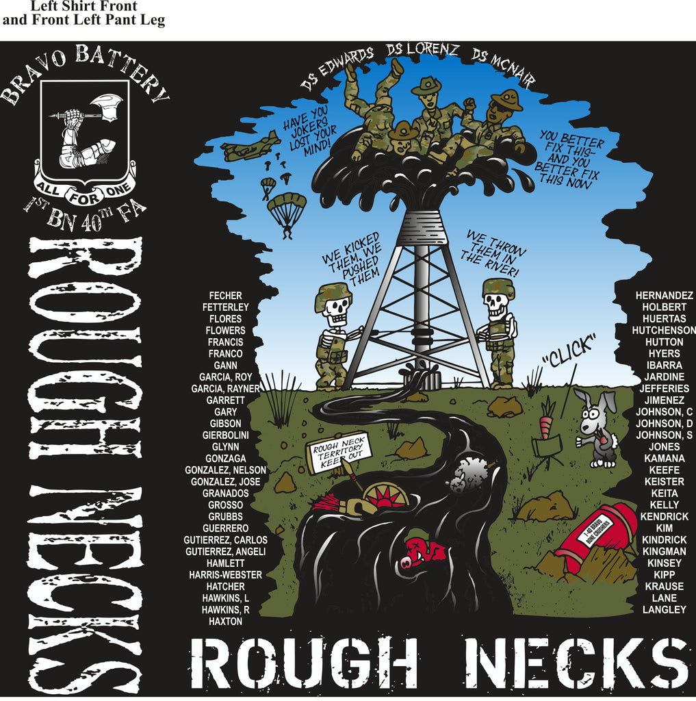 Platoon Shirts (2nd generation print) BRAVO 1ST 40TH ROUGH NECKS OCT 2017