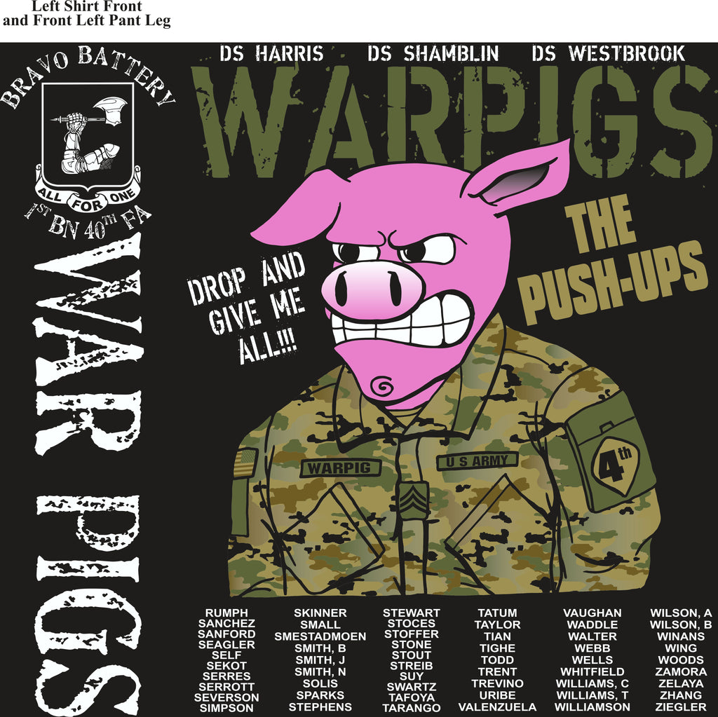 Platoon Shirts (2nd generation print) BRAVO 1ST 40TH WAR PIGS OCT 2017