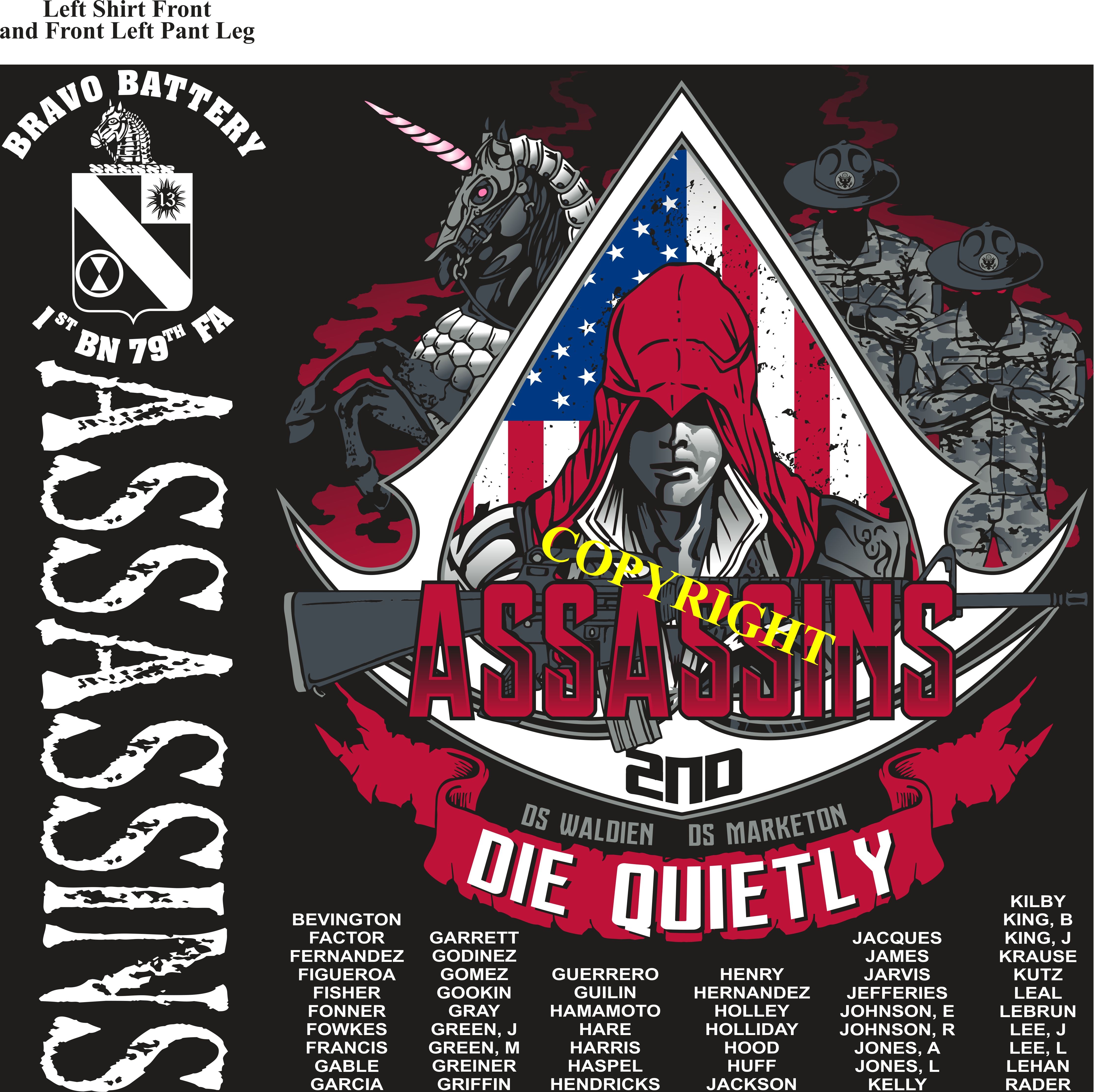 Platoon Shirts (2nd generation print) BRAVO 1st 79th ASSASSINS DEC 2018