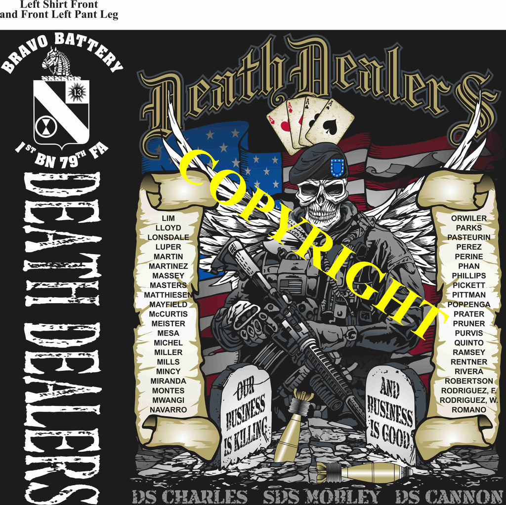 Platoon Shirts (2nd generation print) BRAVO 1st 79th DEATH DEALERS AUG 2019