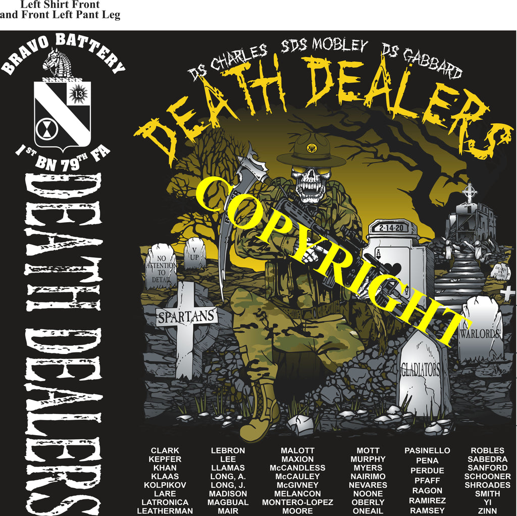 Platoon Shirts (2nd generation print) BRAVO 1st 79th DEATH DEALERS FEB 2020