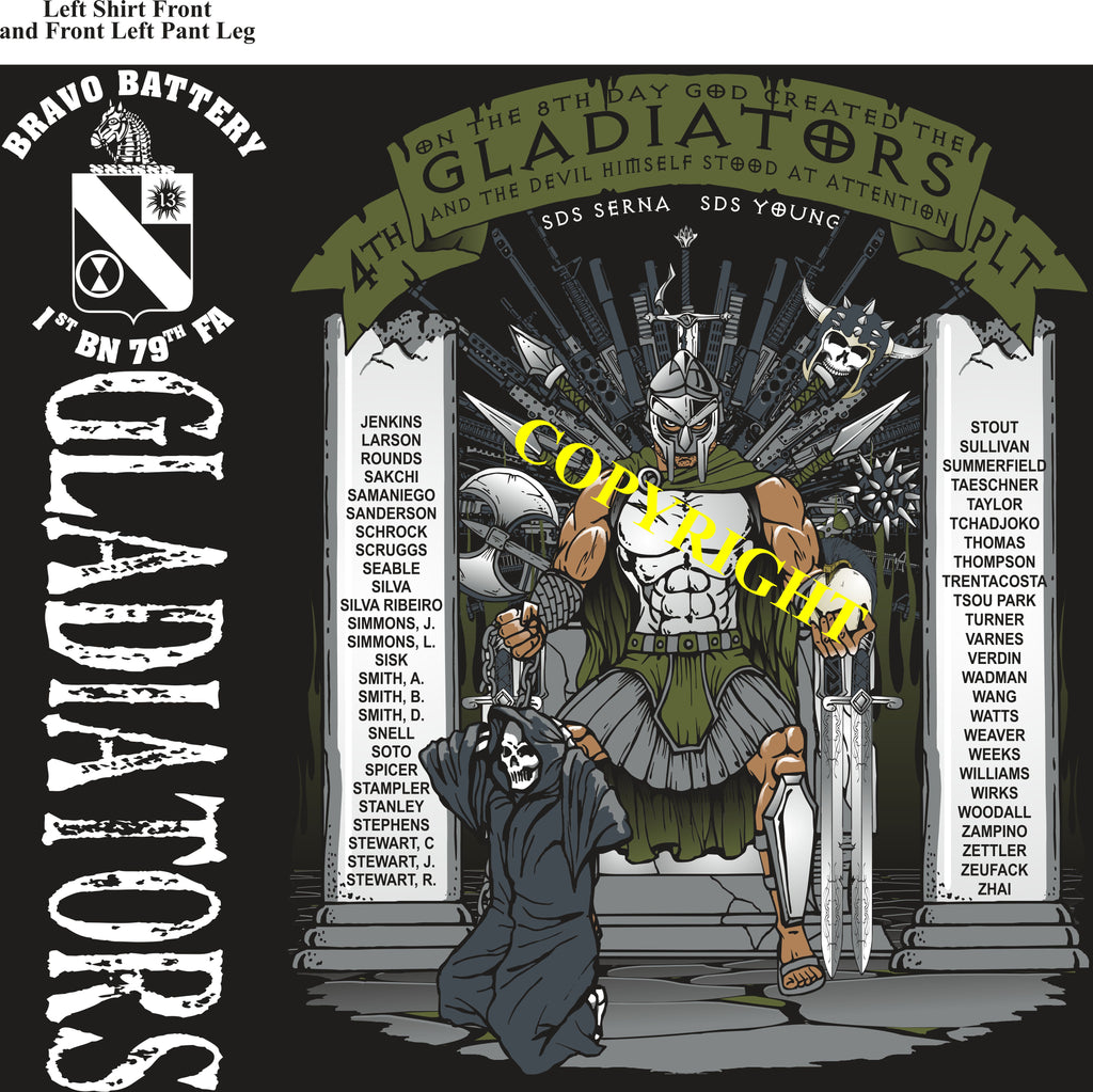 Platoon Shirts (2nd generation print) BRAVO 1ST 79TH GLADIATORS APR 2019