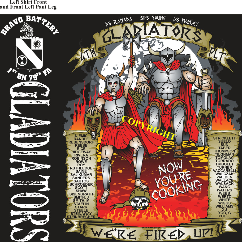 Platoon Shirts (2nd generation print) BRAVO 1st 79th GLADIATORS DEC 2018