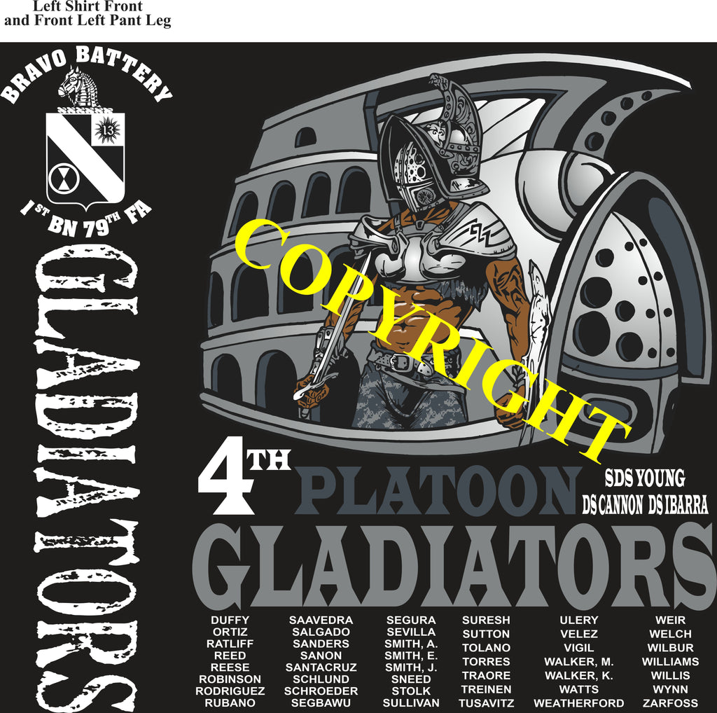 Platoon Shirts (2nd generation print) BRAVO 1st 79th GLADIATORS FEB 2020