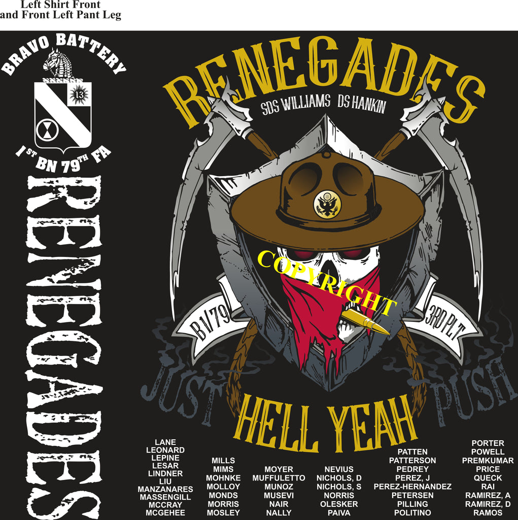 Platoon Shirts (2nd generation print) BRAVO 1st 79th RENEGADES DEC 2018