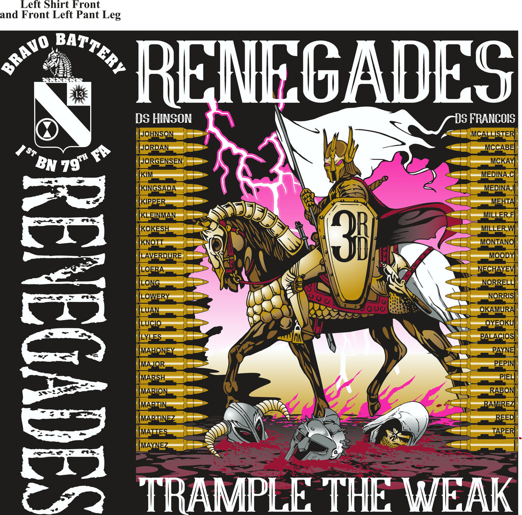 Platoon Shirts (2nd generation print) BRAVO 1st 79th RENEGADES JULY 2018