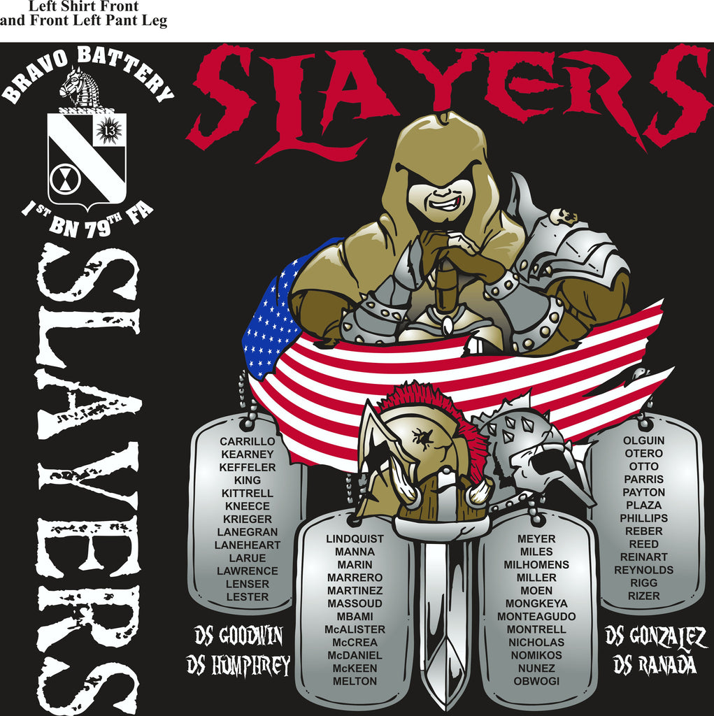 PLATOON SHIRTS (2nd generation print) BRAVO 1st 79th SLAYERS MAR 2017