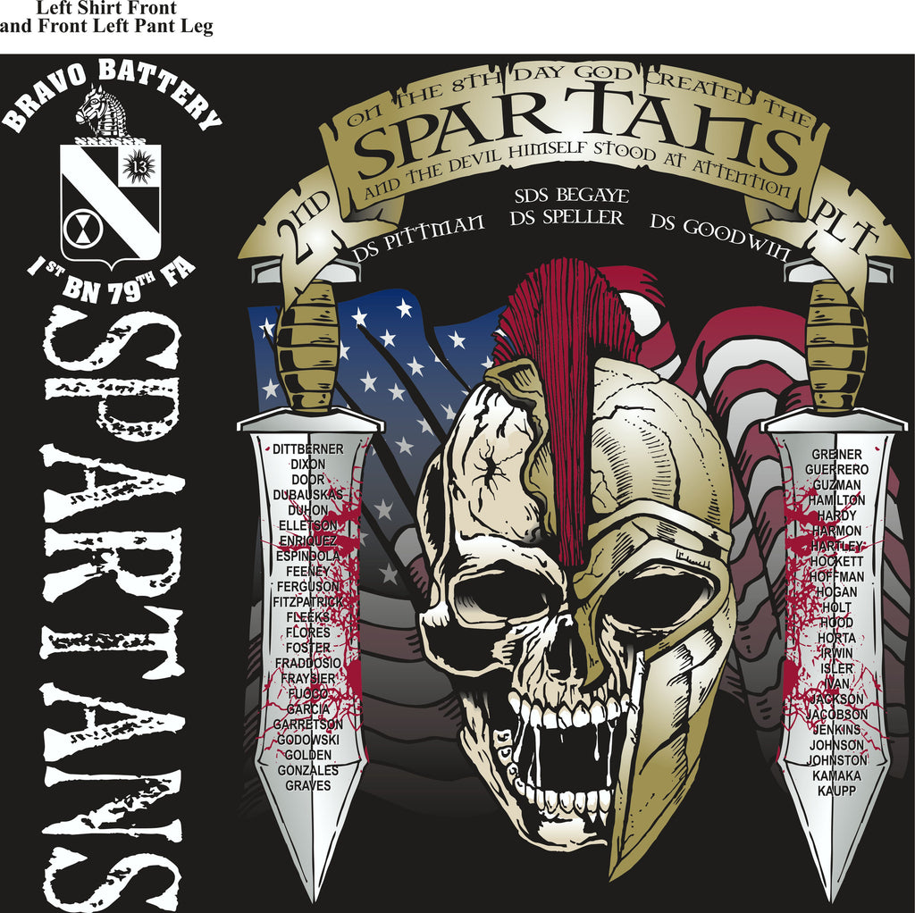 PLATOON SHIRTS (2nd generation print) BRAVO 1st 79th SPARTANS MAR 2017