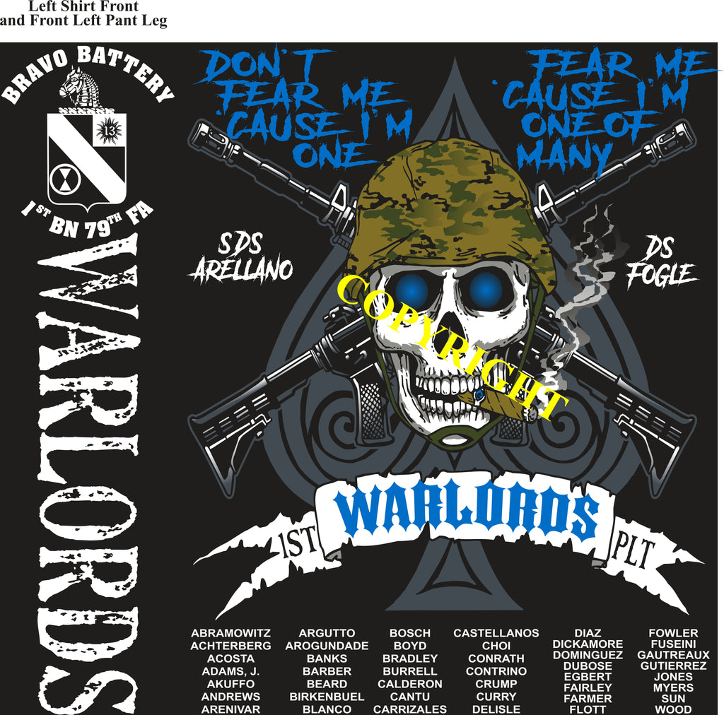 Platoon Shirts (2nd generation print) BRAVO 1ST 79TH WARLORDS APR 2019