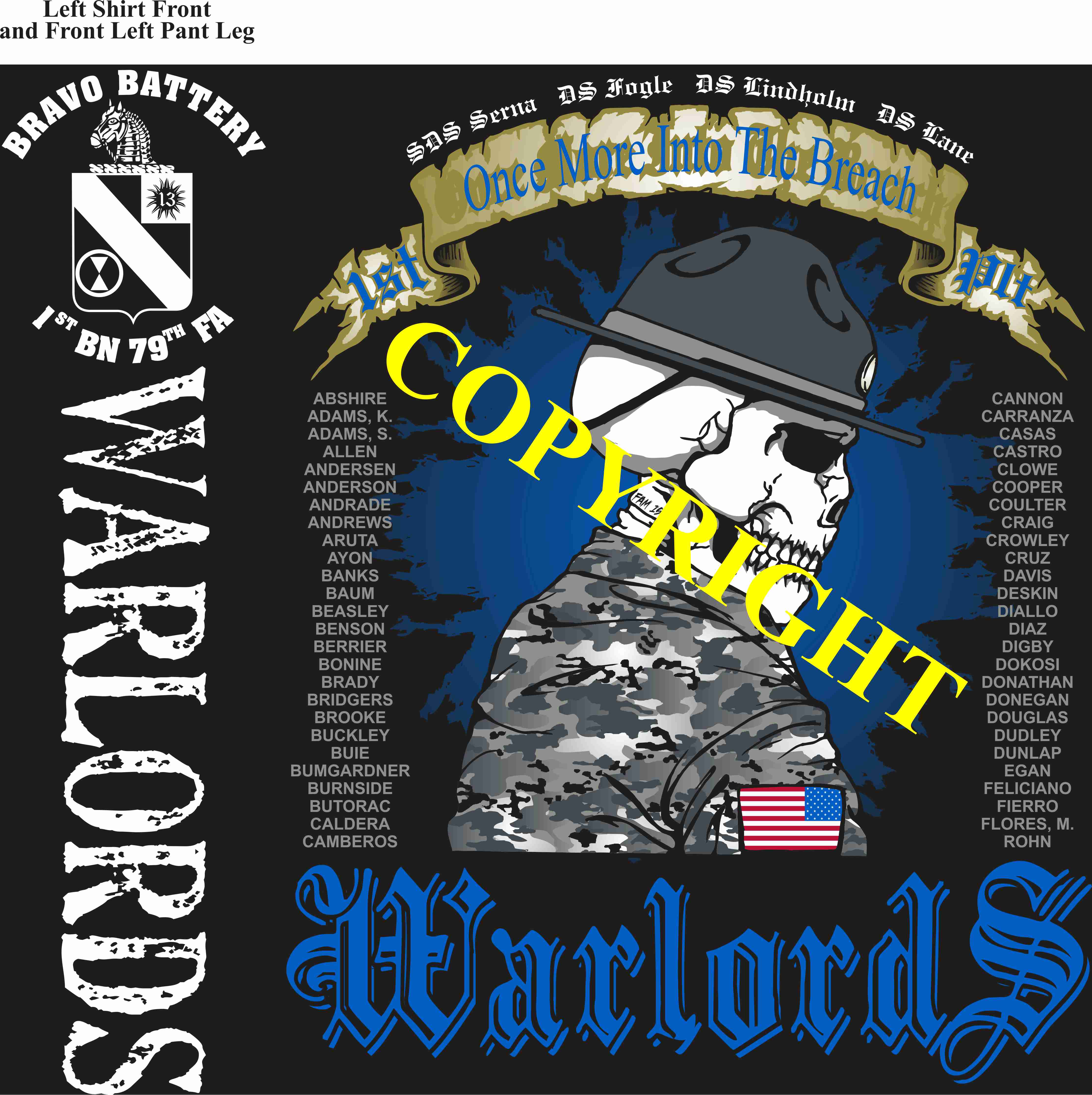 Platoon Shirts (2nd generation print) BRAVO 1st 79th WARLORDS AUG 2019