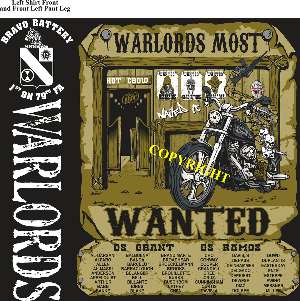Platoon Shirts (2nd generation print) BRAVO 1st 79th WARLORDS DEC 2018