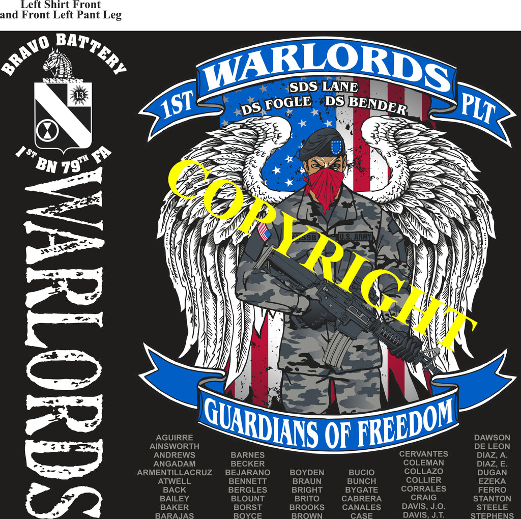 Platoon Shirts (2nd generation print) BRAVO 1st 79th WARLORDS FEB 2020