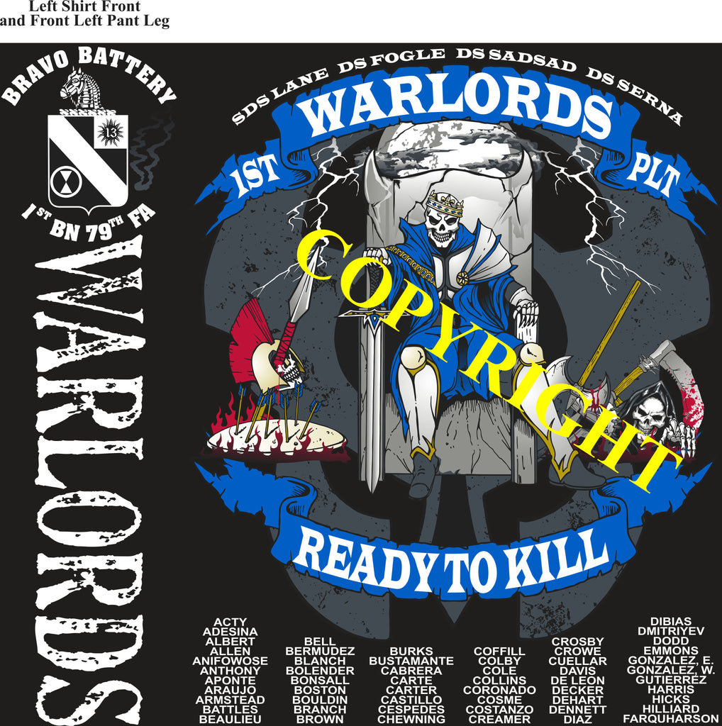 Platoon Shirts (2nd generation print) BRAVO 1st 79th WARLORDS NOV 2019