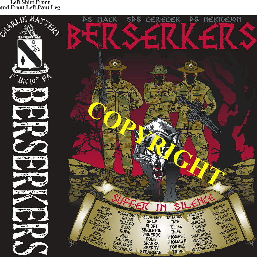 Platoon Shirts (2nd generation print) CHARLIE 1st 19th BERSERKERS SEPT 2020