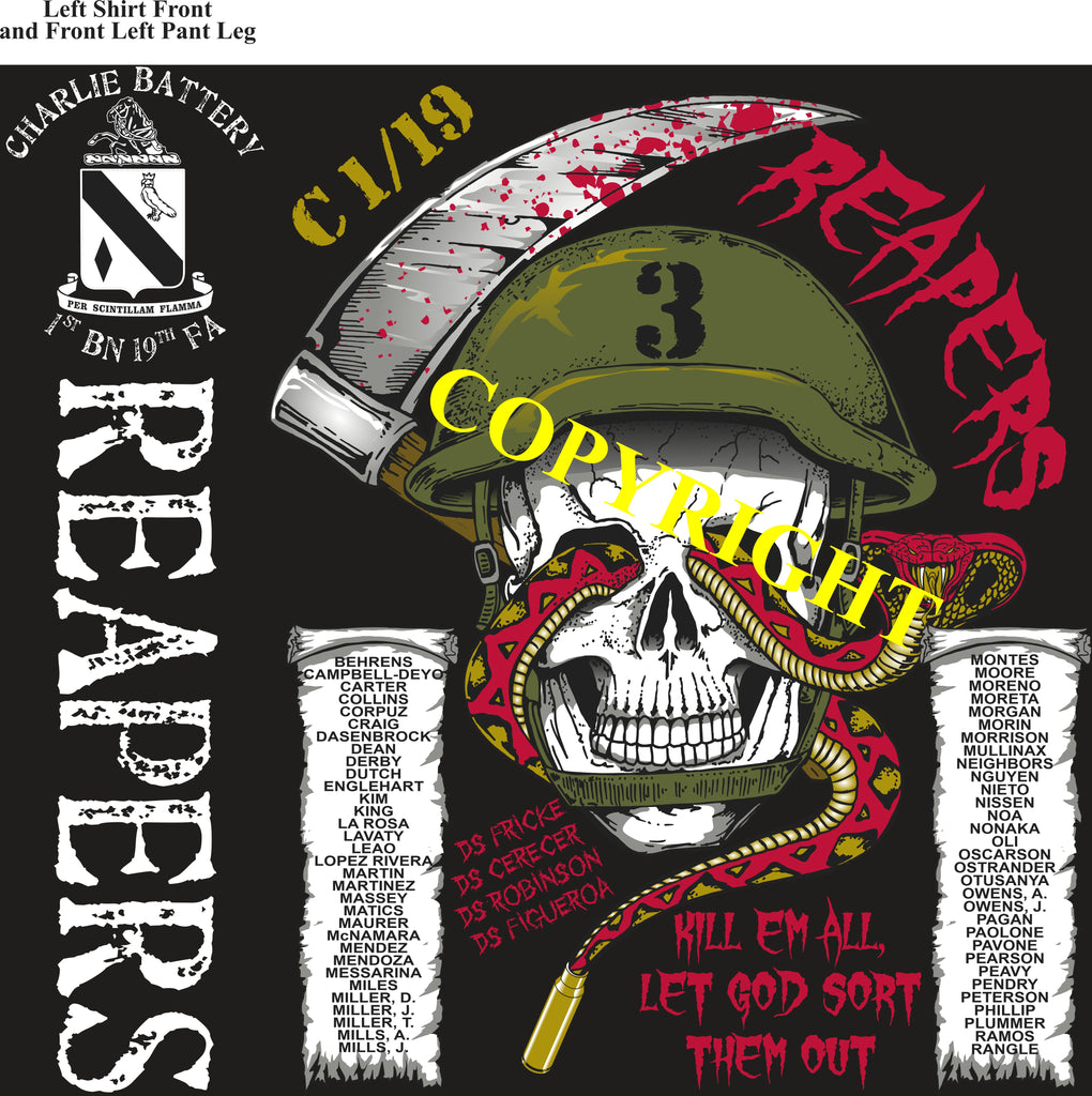 Platoon Shirts (2nd generation print) CHARLIE 1st 19th REAPERS DEC 2020