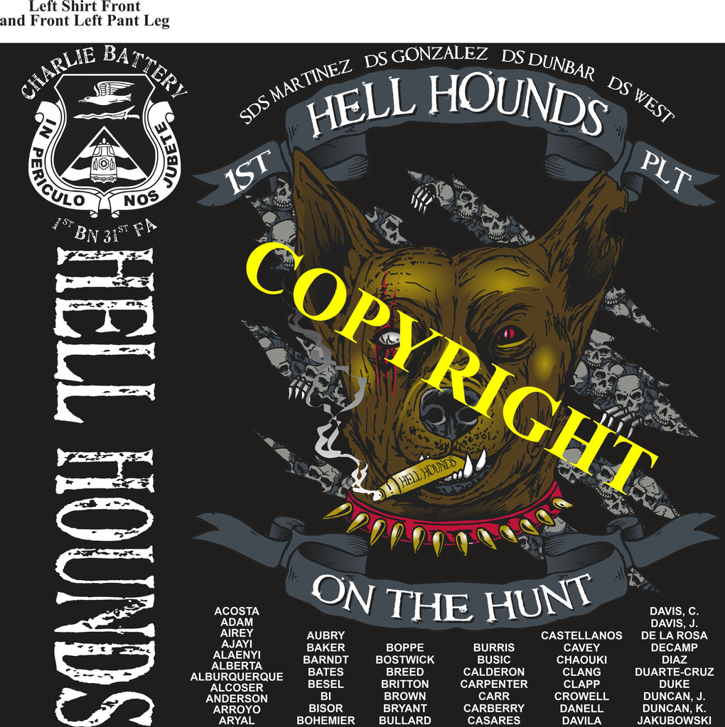 Platoon Items (2nd generation print) CHARLIE 1st 31st HELL HOUNDS NOV 2021