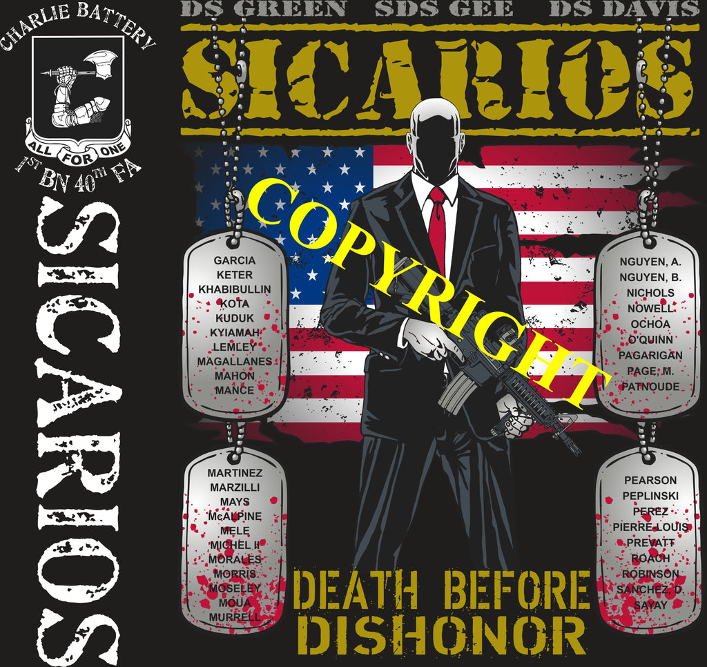 Platoon Items (2nd generation print) CHARLIE 1st 40th SICARIOS NOV 2021