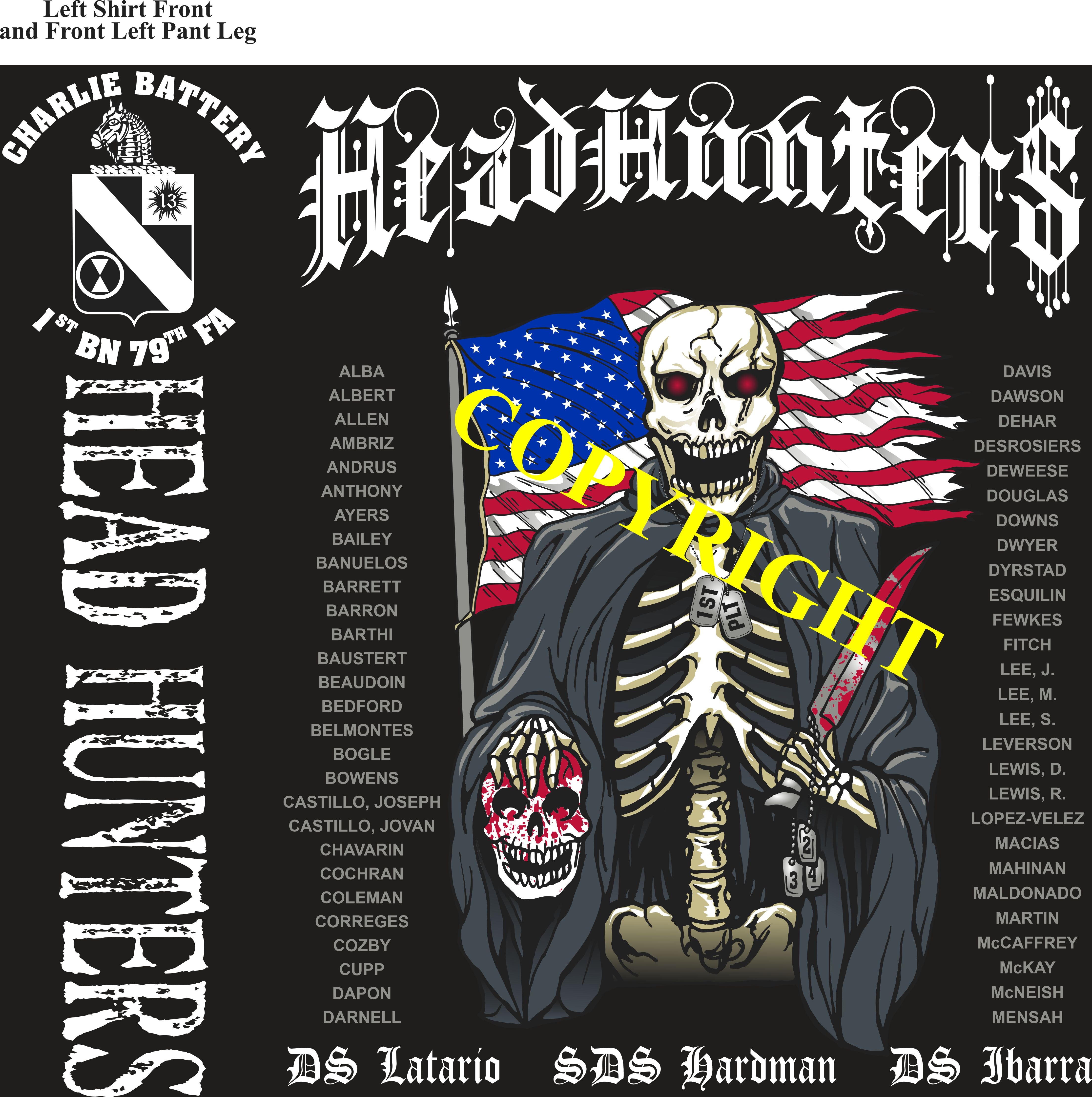 Platoon Shirts (2nd generation print) CHARLIE 1st 79th HEAD HUNTERS FEB 2021