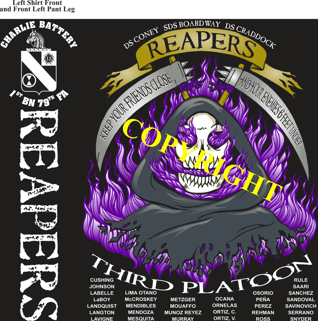 Platoon Shirts (2nd generation print) CHARLIE 1st 79th REAPERS MAY 2021