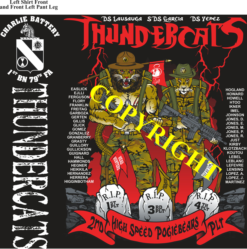 Platoon Shirts (2nd generation print) CHARLIE 1st 79th THUNDERCATS AUG 2021