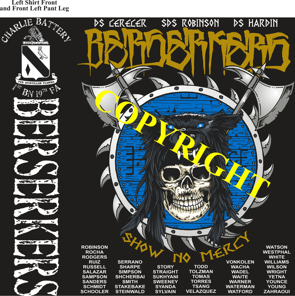 Platoon Shirts (2nd generation print) CHARLIE 1st 19th BERSERKERS FEB 2020