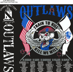 PLATOON SHIRTS (2nd generation print) CHARLIE 1st 19th OUTLAWS JUNE 2017