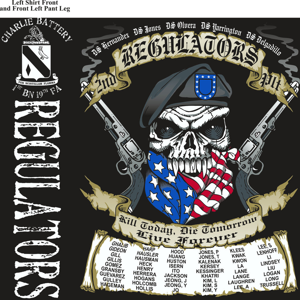 Platoon Shirts (2nd generation print) CHARLIE 1st 19th REGULATORS JULY 2018