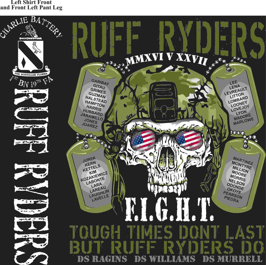 PLATOON SHIRTS (2nd generation print) CHARLIE 1st 19TH RUFF RYDERS MAY 2016