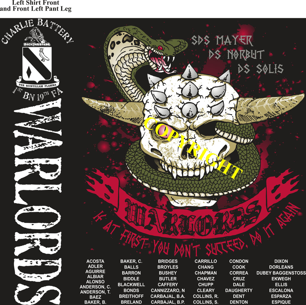 Platoon Shirts (2nd generation print) CHARLIE 1st 19th WARLORDS APR 2019