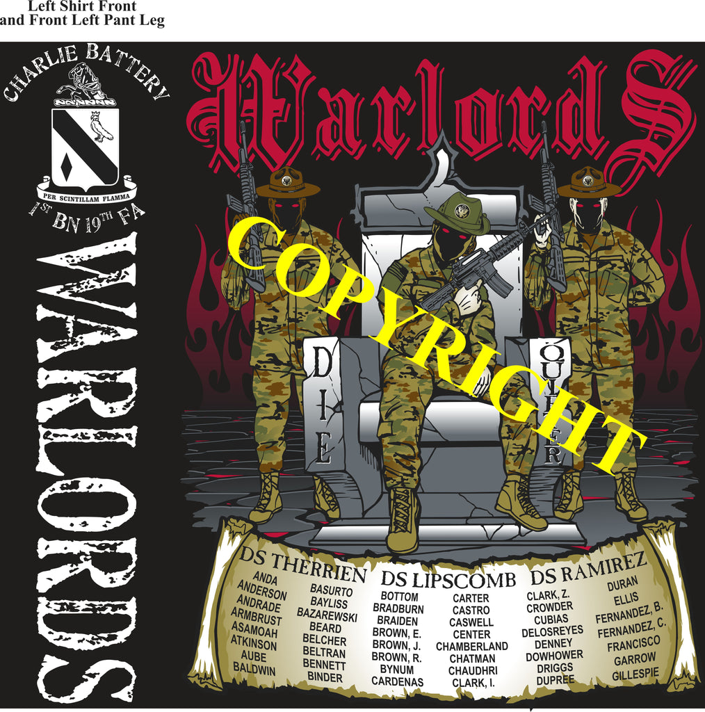 Platoon Shirts (2nd generation print) CHARLIE 1st 19th WARLORDS FEB 2020