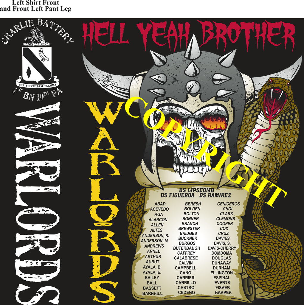 Platoon Shirts (2nd generation print) CHARLIE 1st 19th WARLORDS NOV 2019