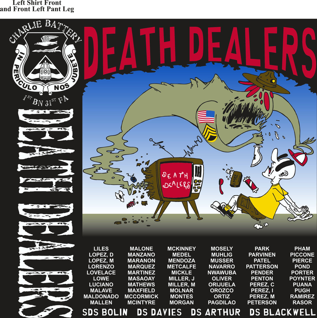 Platoon Shirts (2nd generation print) CHARLIE 1ST 31ST DEATH DEALERS NOV 2017