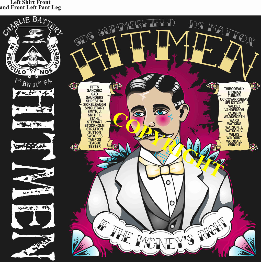 Platoon Shirts (2nd generation print) CHARLIE 1st 31st HITMEN MAY 2019