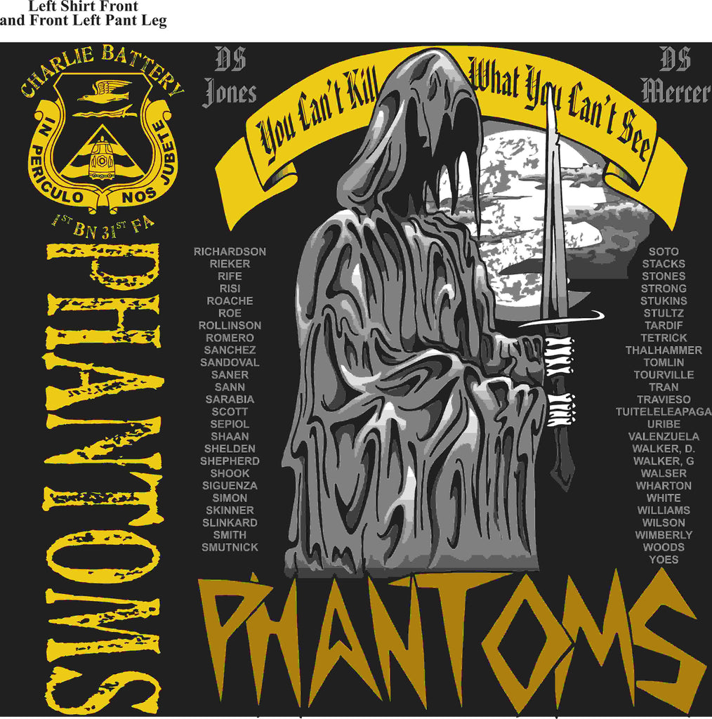 PLATOON SHIRTS (2nd generation print) CHARLIE 1st 31st PHANTOMS APR 2016