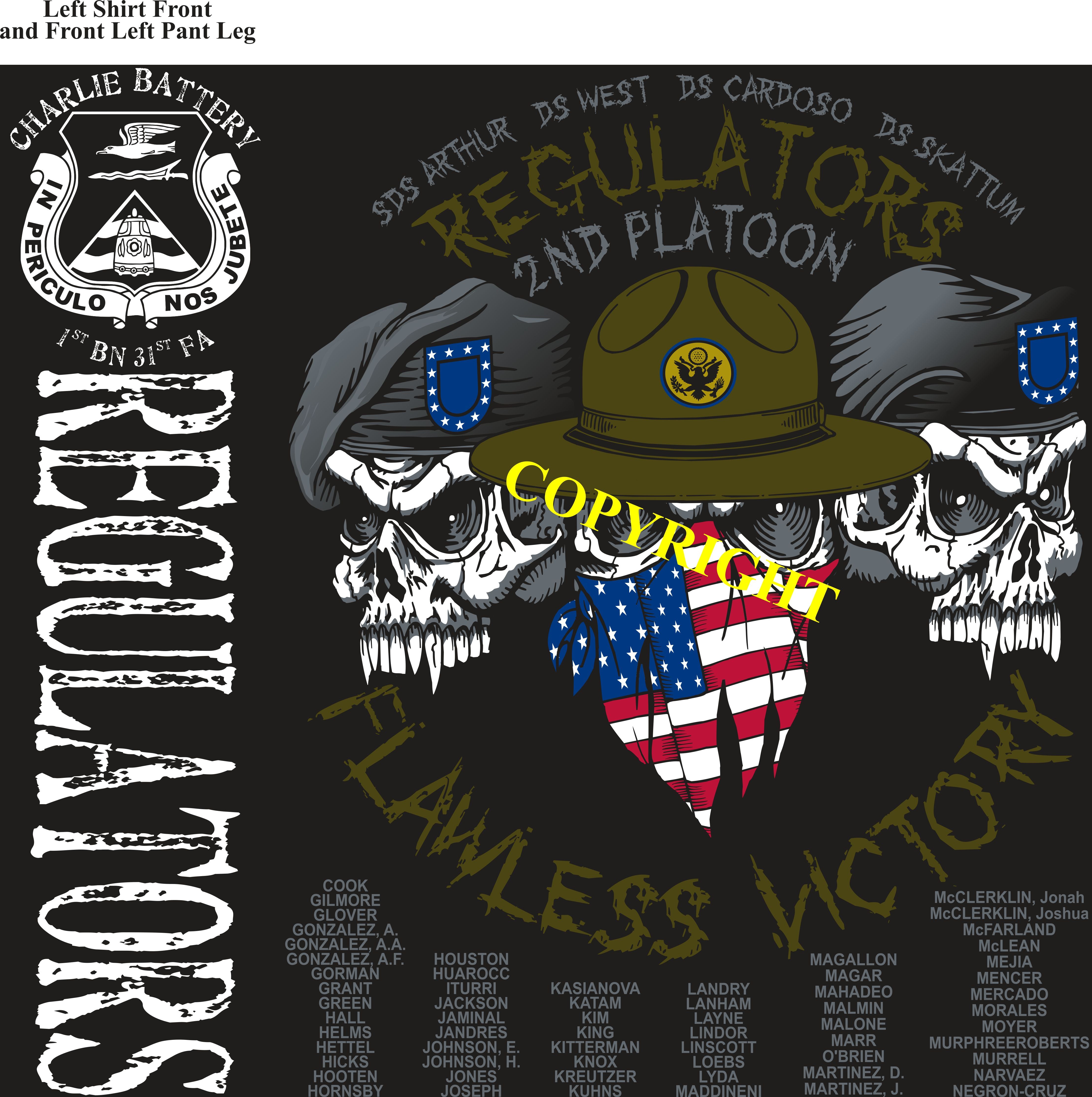 Platoon Shirts (2nd generation print) CHARLIE 1st 31st REGULATORS FEB 2019