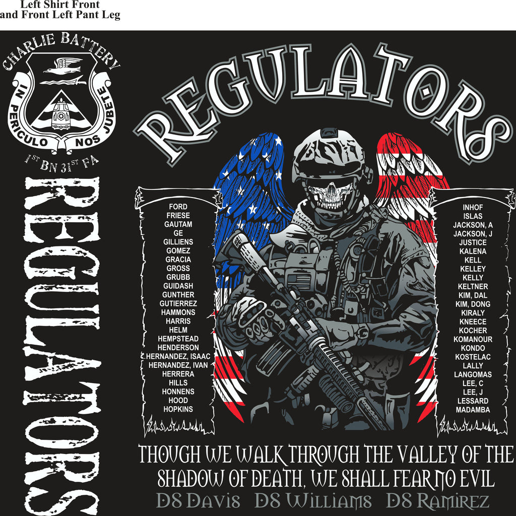 PLATOON SHIRTS (2nd generation print) CHARLIE 1st 31st REGULATORS JULY 2016