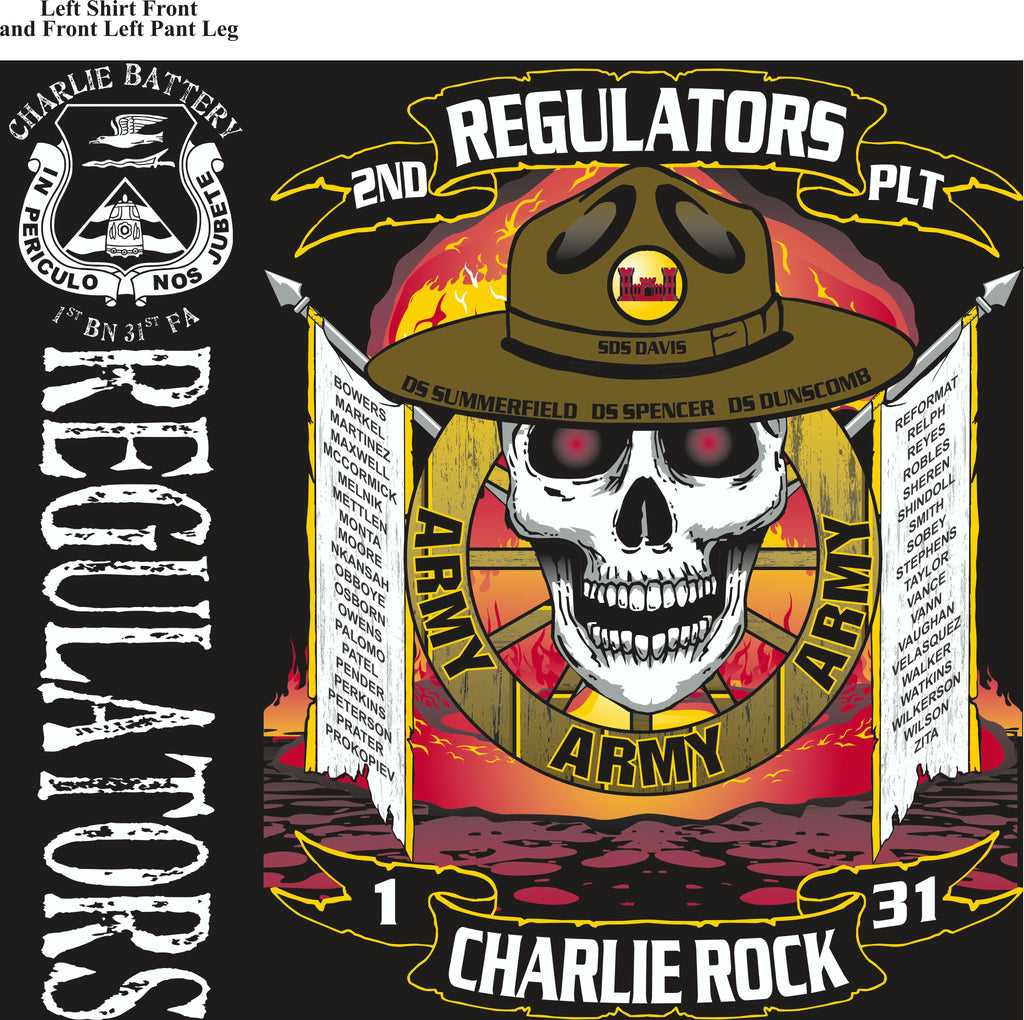 PLATOON SHIRTS (2nd generation print) CHARLIE 1st 31st REGULATORS MAY 2017