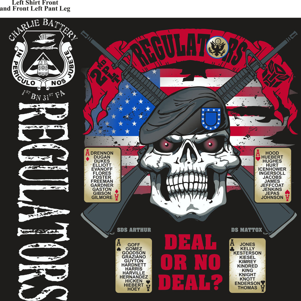 Platoon Shirts (2nd generation print) CHARLIE 1st 31st REGULATORS MAY 2018