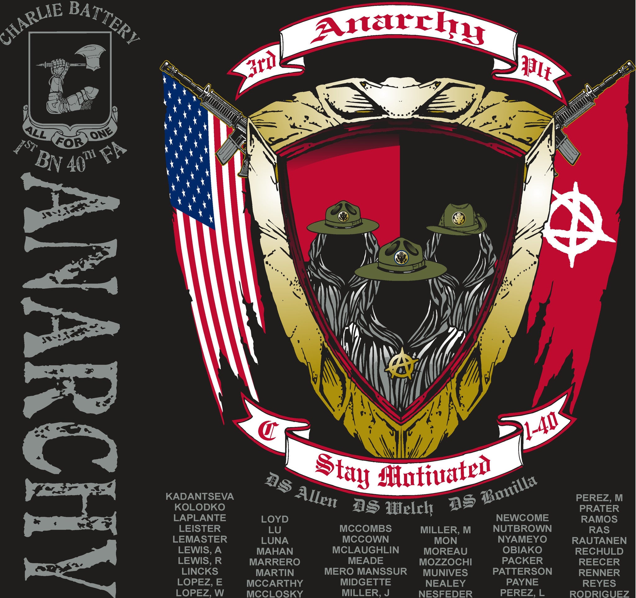 Platoon Shirts (digital) CHARLIE 1st 40th ANARCHY APR 2015