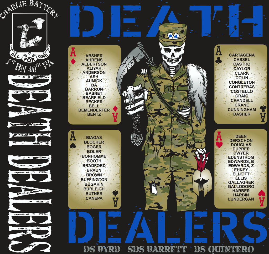 Platoon Shirts (2nd generation print) CHARLIE 1ST 40TH DEATH DEALERS NOV 2017