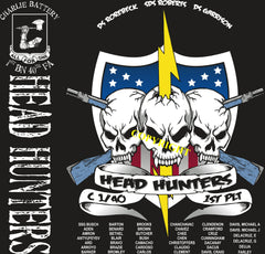 Platoon Shirts (2nd generation print) CHARLIE 1st 40th HEAD HUNTERS DEC 2018