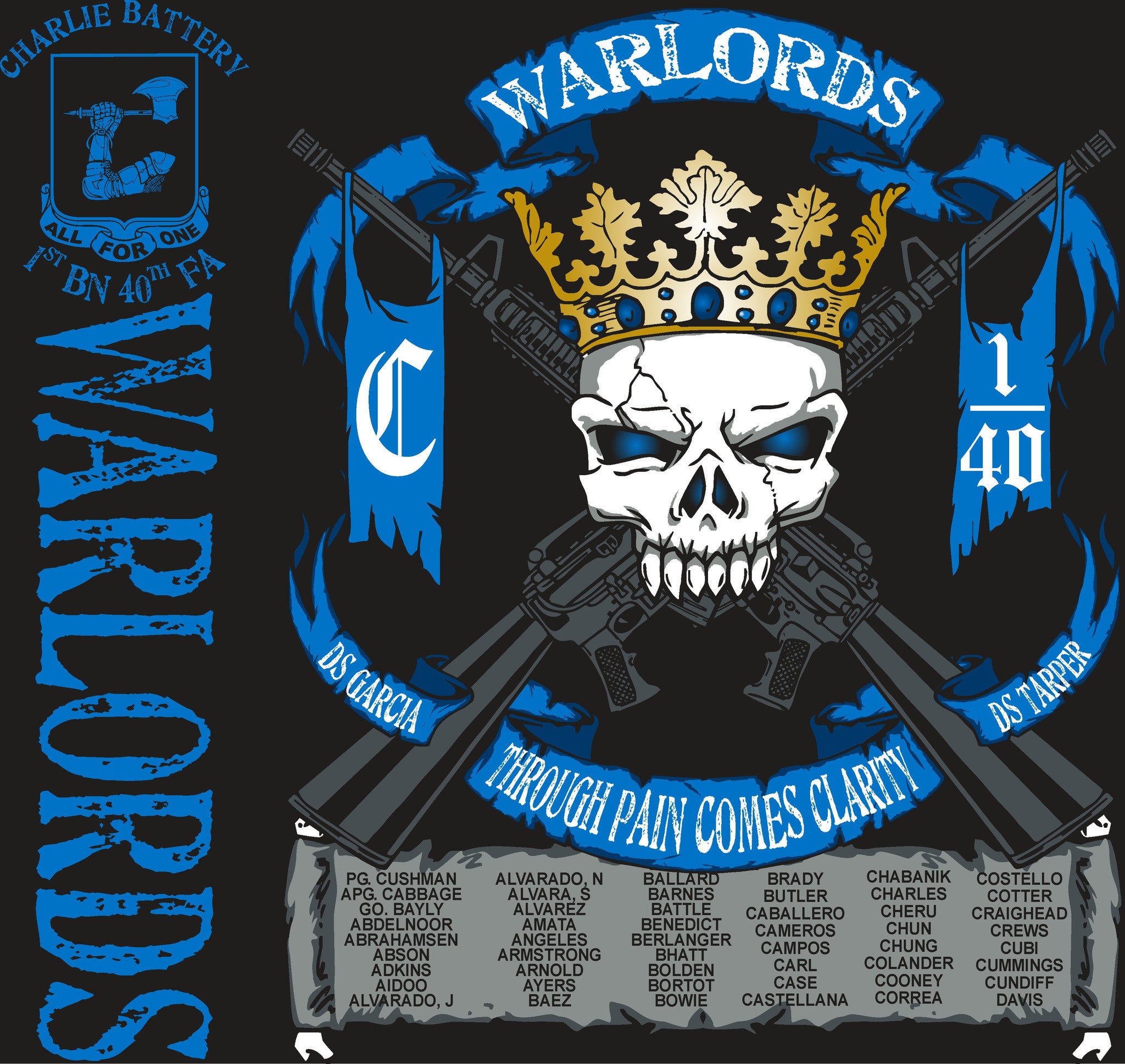 Platoon Shirts CHARLIE 1st 40th WARLORDS APR 2015