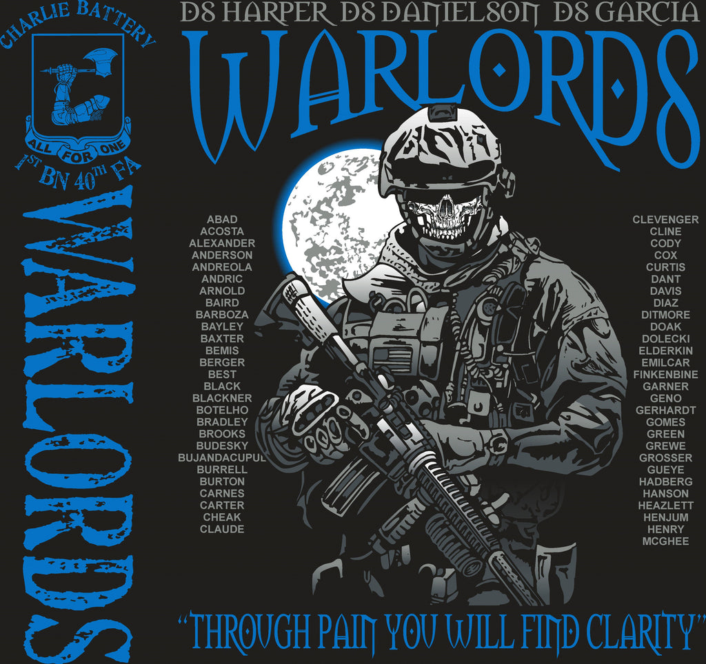 Platoon Shirts CHARLIE 1st 40th WARLORDS JULY 2015