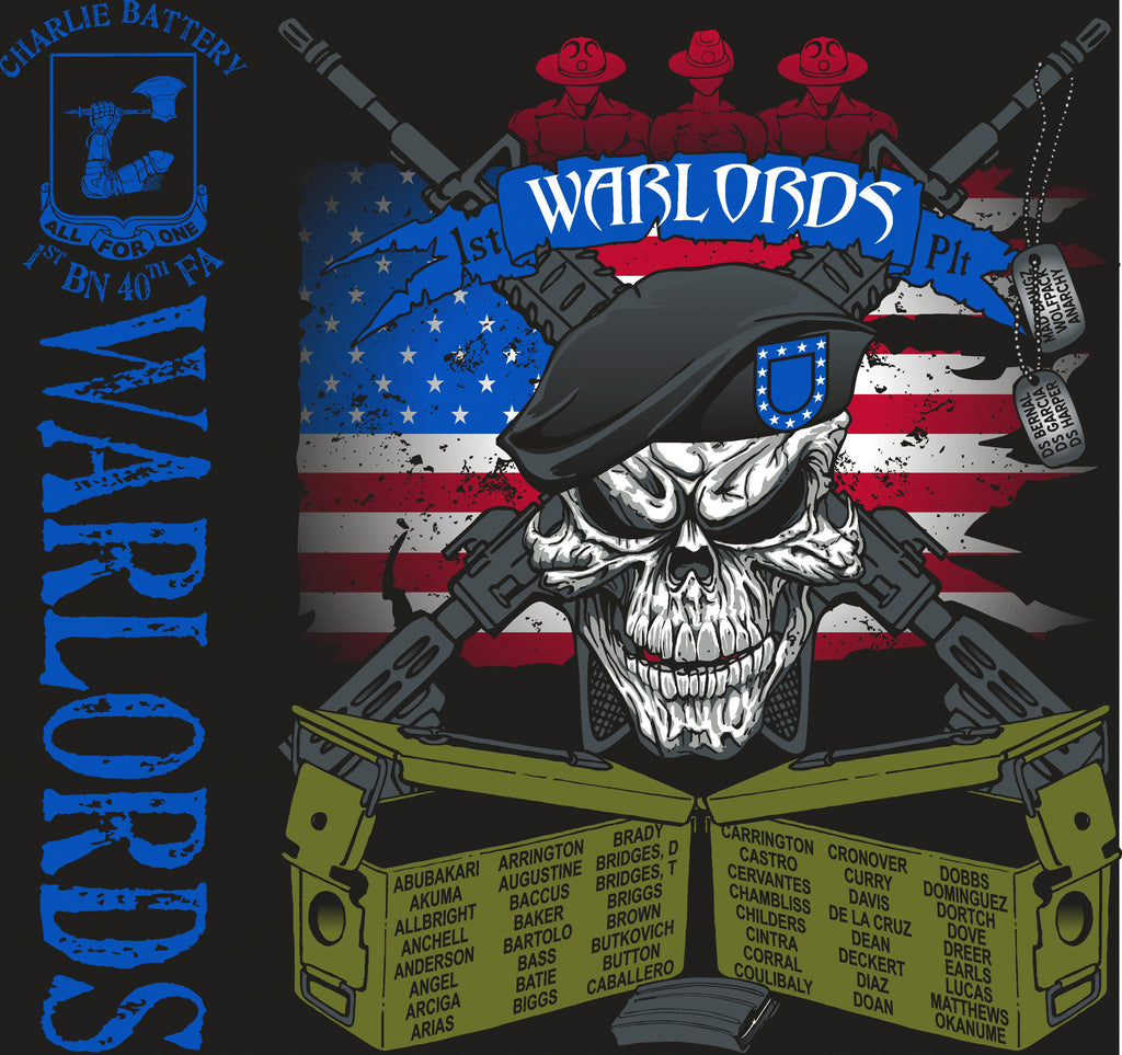 Platoon Shirts CHARLIE 1st 40th WARLORDS OCT 2015