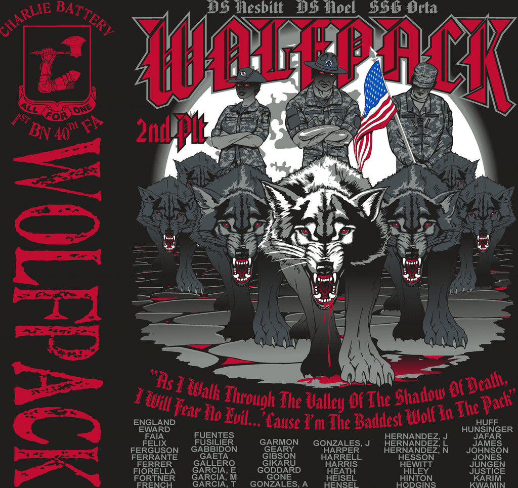 Platoon Shirts CHARLIE 1st 40th WOLFPACK OCT 2015