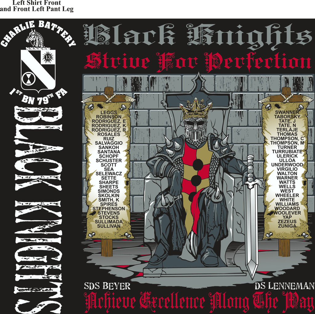 Platoon Shirts (2nd generation print) CHARLIE 1ST 79TH BLACK KNIGHTS FEB 2018